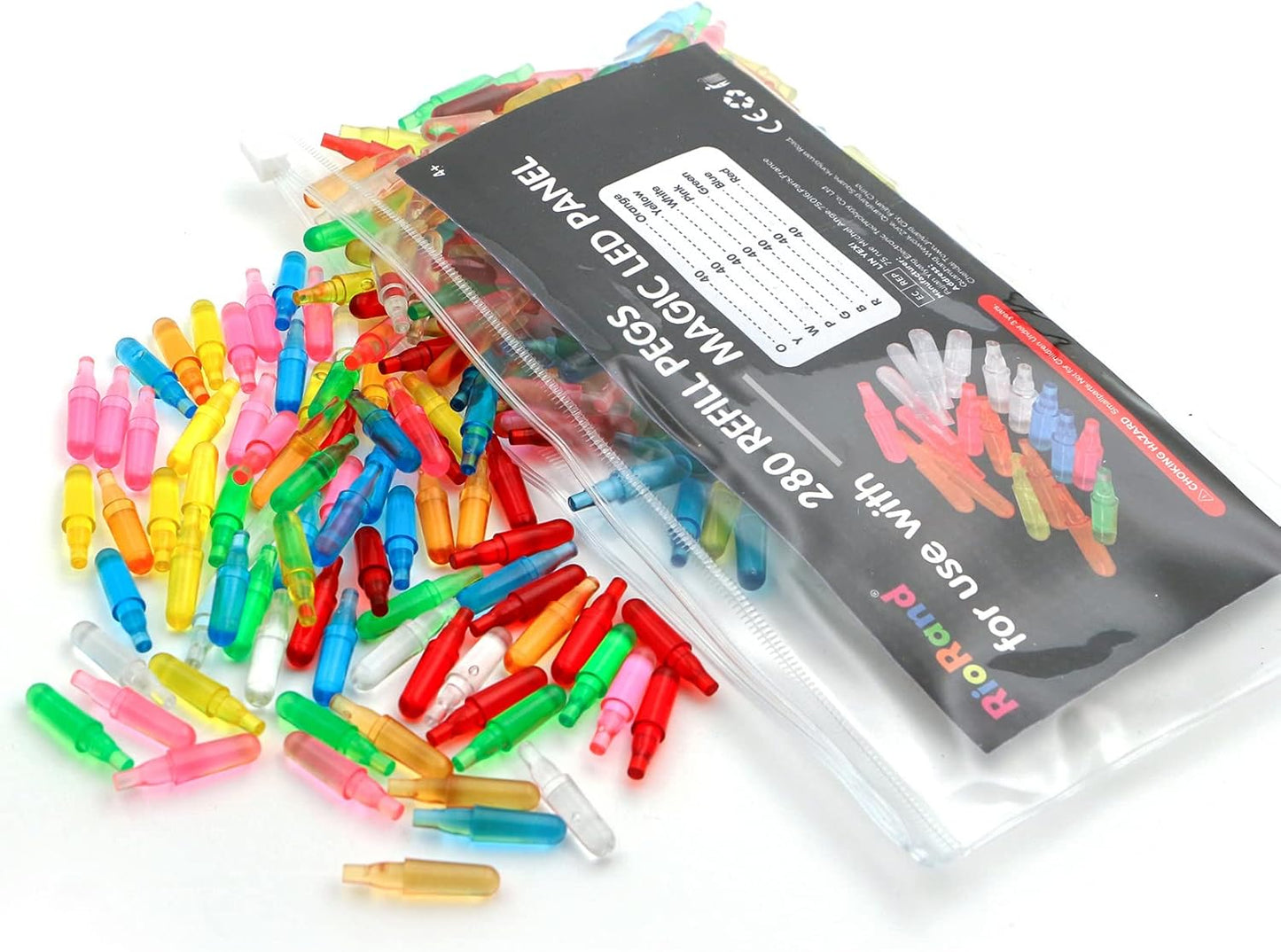 RioRand Refill Pegs 280 PCS Magic LED Panel Light Up Board Accessories for Kids Aged 4 +