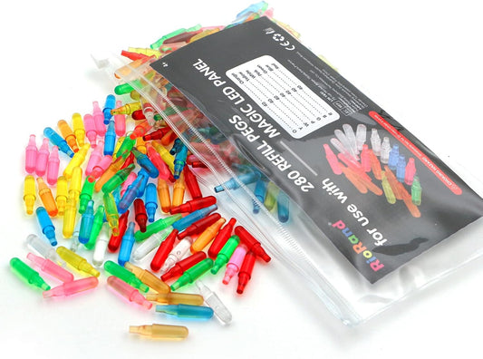 RioRand Refill Pegs 280 PCS Magic LED Panel Light Up Board Accessories for Kids Aged 4 +