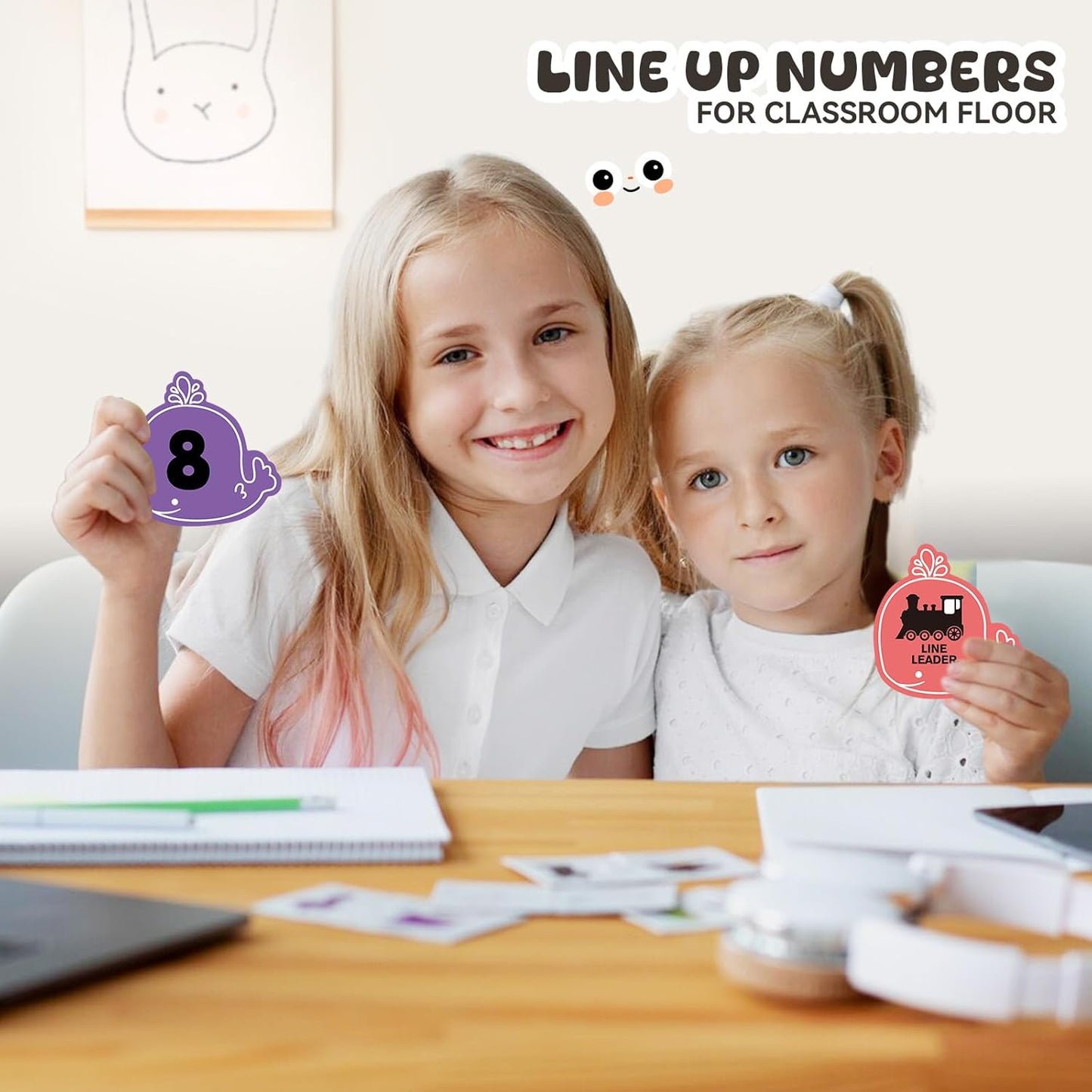 SICOHOME Line up Spots for Classroom Floor - 54Pcs Floor Numbers for Classroom Lining up Number Stickers for Back to School Kindergarten Preschool Elementary Supplies