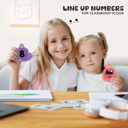 SICOHOME Line up Spots for Classroom Floor - 54Pcs Floor Numbers for Classroom Lining up Number Stickers for Back to School Kindergarten Preschool Elementary Supplies