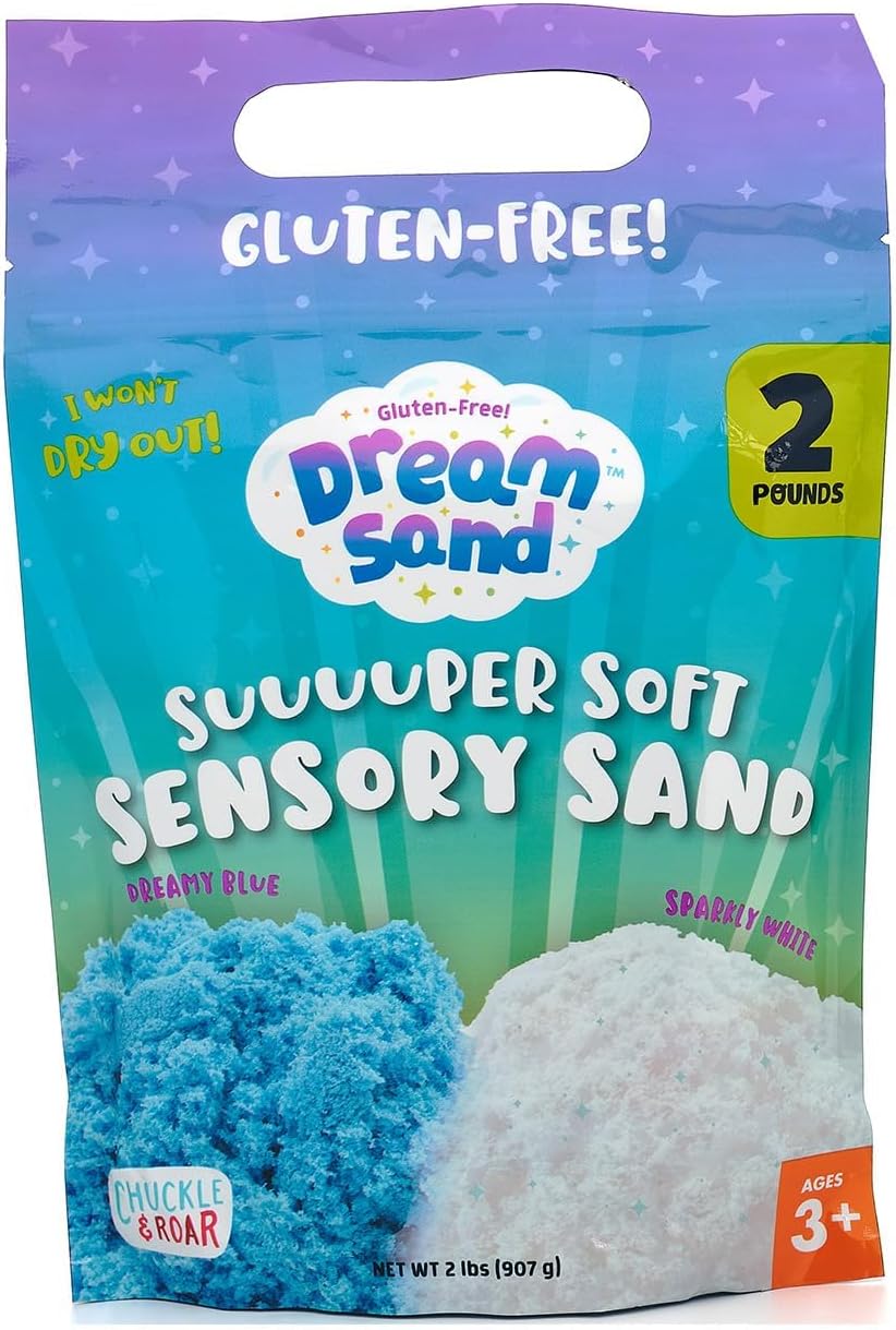 Chuckle & Roar Sensory Dream Sand Bulk 2lb Container – Gluten-Free, Never-Drying Super Soft Sensory Sand, Mess-Free Creative Play for Kids Ages 3+