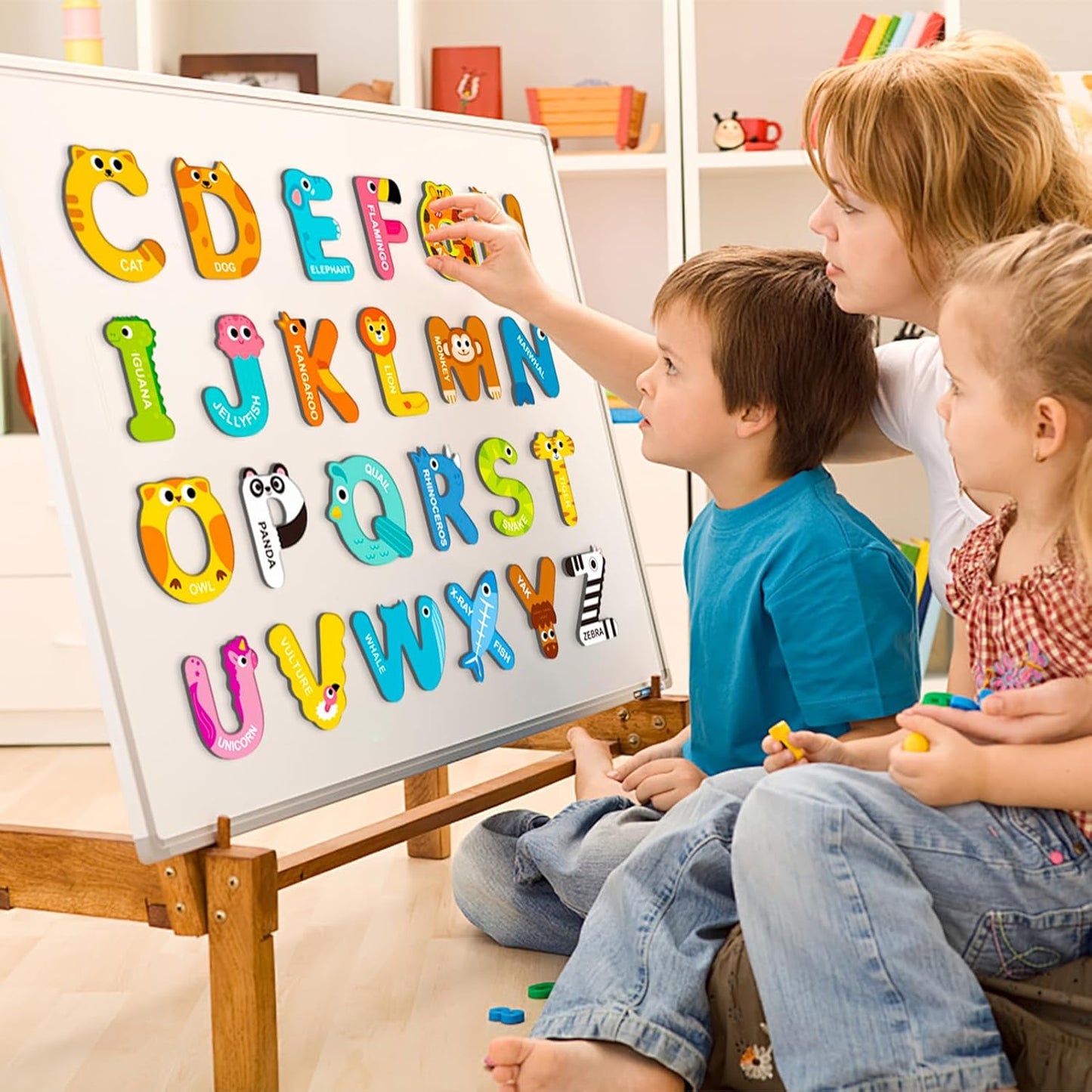 Magnetic Letters for Toddlers 1-3, 26PCS Cute Animal Alphabet Magnets Letters Learning Toys for Toddlers 1-3 Uppercase ABC Magnets for Refrigerator Best Gifts for Birthday Easter Basket Stuffers