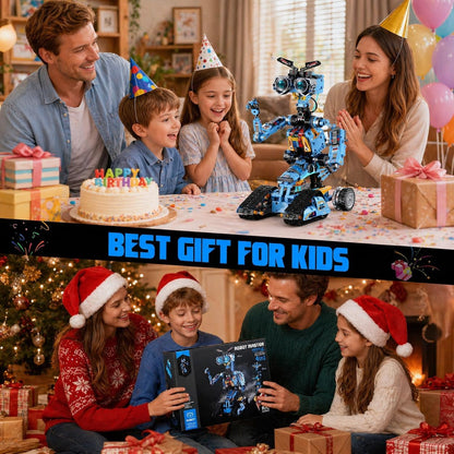 zinat 4-in-1 STEM Robot Building Kit with Remote Control, Multiple Robot Designs, Educational DIY Blocks Toy, Birthday for Kids 6-14 & Adults - 824Pcs
