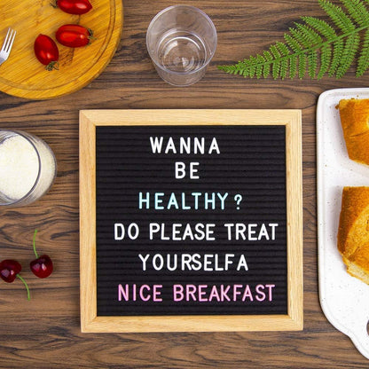 Felt Letter Board Message Board 10x10inch with Stand,Pre-cut&Sorted 805pcs White,Blue&Pink Changeable Letters+Weeks &Months Cursive Words,Word board Sign board with Sorting Tray&Gift Box(Gray)