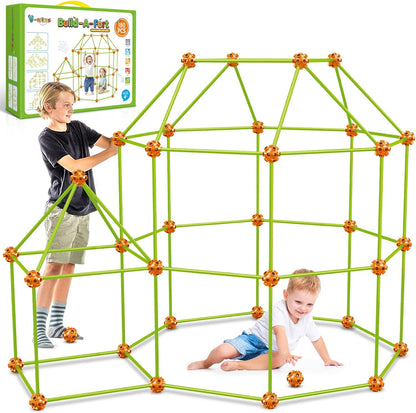 V-Opitos 180 Pack Fort Building Kits for Kids Age 4, 5, 6, 7, 8+ Years Old, Creative STEM Building Toys for DIY Castles, Tunnels, Play Tent, Ideal Christmas, Birthday Gifts for Boys & Girls