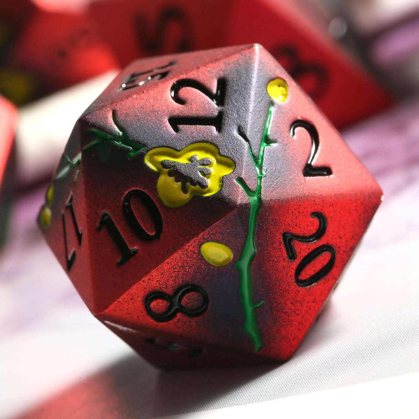 DnDnD Heavy Polyhedral Metal Dice Set with Metal Box, 7-die Shiny Blue Surface with Golden Number for RPG,Dungeons and Dragons,Pathfinder,Shadowrun,D&D,Role Palying Game and Math Teaching - Colors B