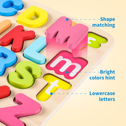 Aile Toddler Wooden Preschool Learning Shape Peg Puzzle Board Toys