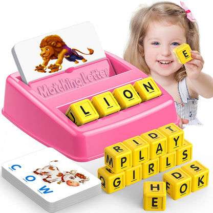 Toys for 3-8 Year Olds Boys Girls, Matching Letter Game Educational Games for Kids Ages 3-8 Easter Birthday Gifts for 3-8 Year Olds Boys Girls Preschool Kindergarten Educational Spelling Toys Green