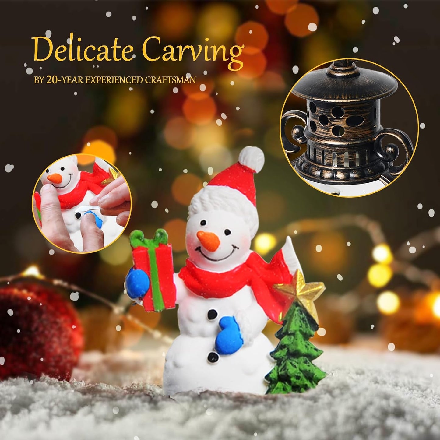 Large Christmas Snow Globes, 13.8" Cardinal Musical Snow Globe 8 Songs 6H Timer Music Box Dual Power Snowglobes for Kids Adults Red Truck Christmas Lantern Lighted Christmas Decor Indoor Gifts