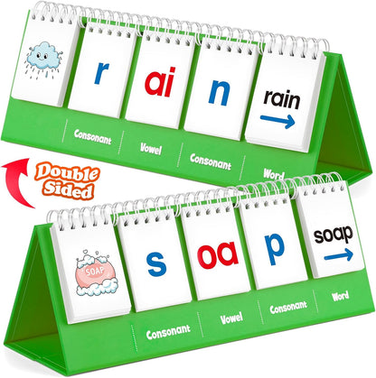 Aizweb CVC Word Games Kindergarten,Phonics Games Flash Cards for Preschool Classroom,Learn to Read,Reading Manipulative Spelling Educational Toy Learning Activities Speech Therapy School Supplies