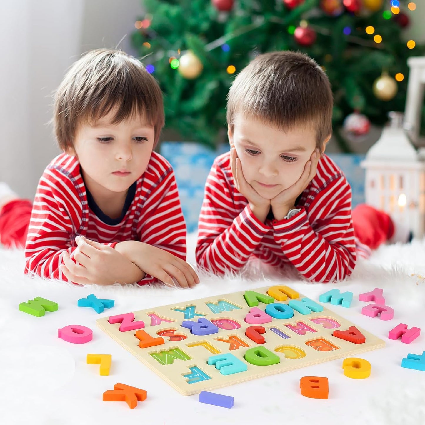 Wooden Puzzles for Toddlers, ABC Alphabet Puzzle, Learning Toys, Preschool Learning Activities, Preschool Educational Toddler Puzzle for Gift Set