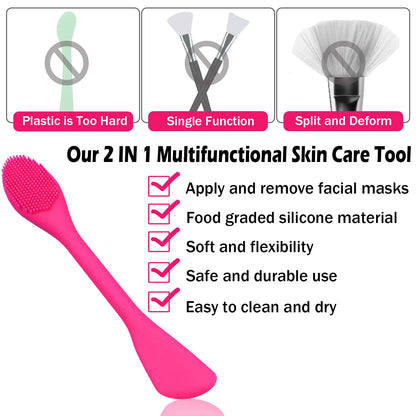 RamPula Silicone Face Mask Brush, Face Scrubber for Gentle Exfoliating & Hairless Moisturizers Applicator Tools for Apply Mud, Clay, Charcoal Mixed Mask, Cream, Lotion