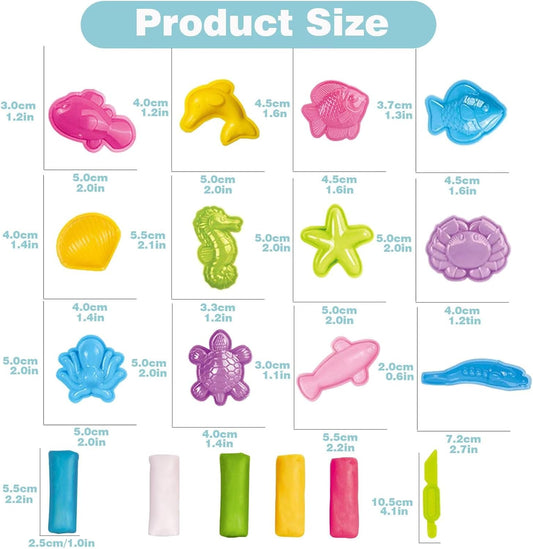 Unleash Creativity with 6 Unique Dino Molds Dough Toys Dough Accessories Set.Ideal as a Gift for Kids Aged 3-4-8 Years