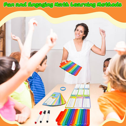 Multiplication Flash Cards + Math Board, Math Flash Cards & Chart, Times Table Manipulatives for Preschoolers 3rd,4th,5th,6th Grade