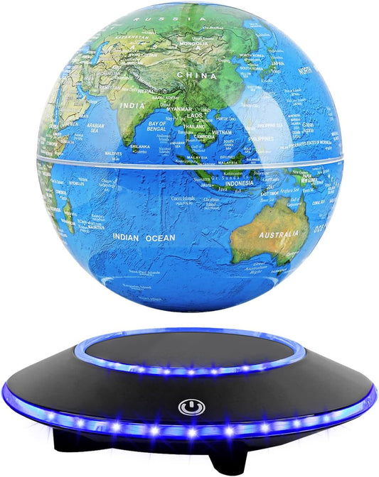 Magnetic Levitating Globe,Cool Gadgets Auto- Rotating Globes Floating Globe World Map Office Decor with LED Light Base for Children Educational Gift Home Office Desk Decoration (6 Inch)