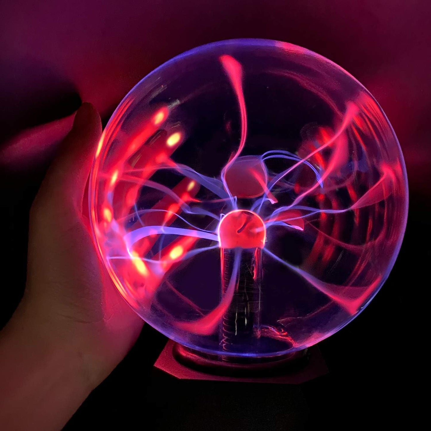 Gresus 6 Inch Plug-in Magic Plasma Ball Lamp - Touch & Sound Sensitive Interactive Plasma Lamp Nebula Sphere Globe, Science Educational Gift for Decorations/Parties/Bedroom