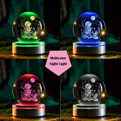 IFOLAINA 3D Solar System Crystal Ball Model Gift Space Astronomy Gift Planets Multicolor Universe Globe Ball Science Astrophysics Gift Night Light Kids Bedroom Adults Gift