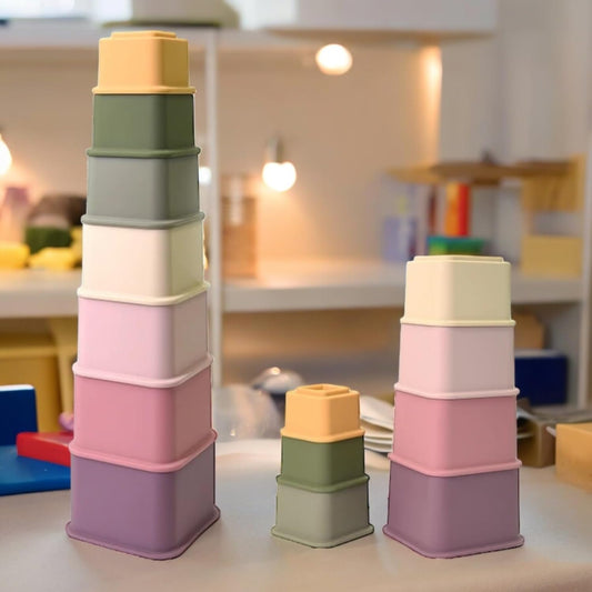 Silicone Stacking Nesting Cups, Square