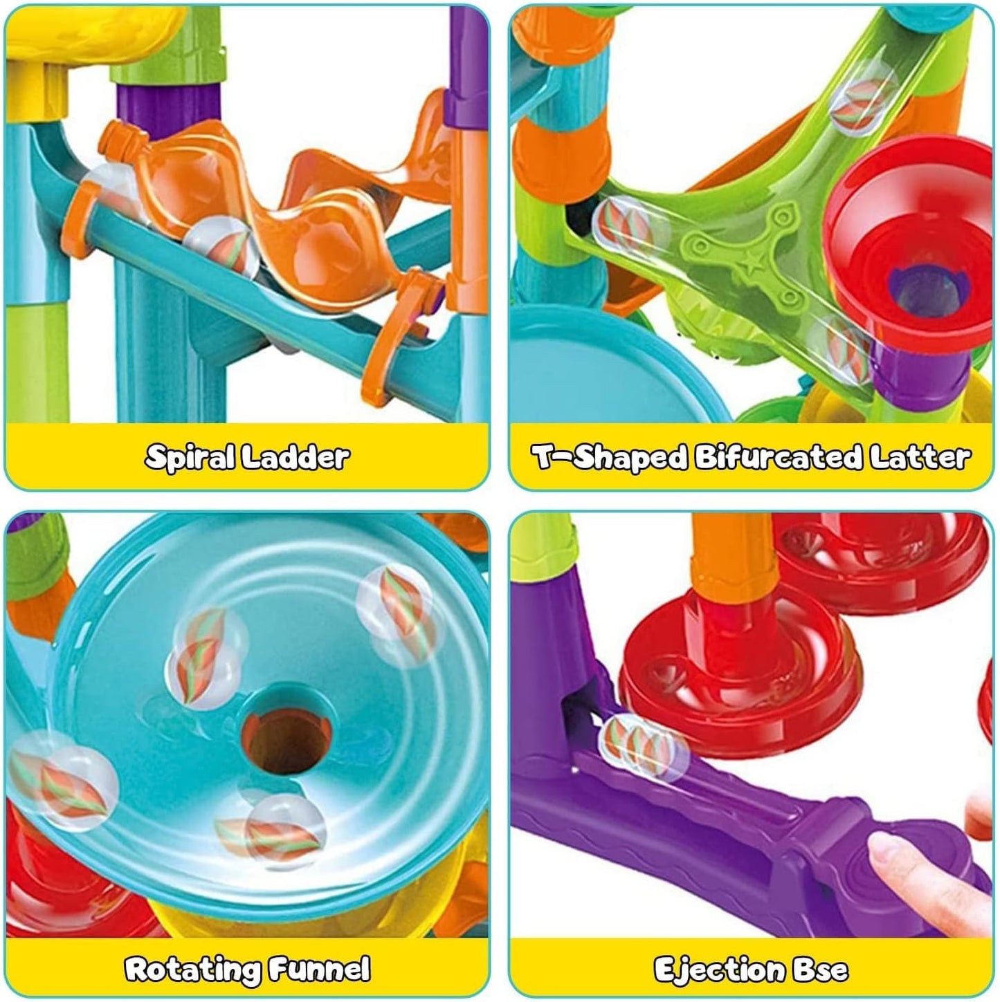 Toys for Boys 4-6 - Marble Runs 3D Maze Game DIY Educational Toys for Kids 5-7 Birthday Gift,Track Pipe Building Blocks Mini Glass Marbles for Kids,Toys for 3+ Year Old Boys Christmas (142PIECES)