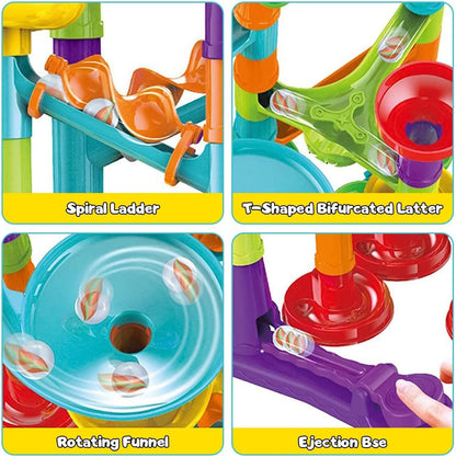 Toys for Boys 4-6 - Marble Runs 3D Maze Game DIY Educational Toys for Kids 5-7 Birthday Gift,Track Pipe Building Blocks Mini Glass Marbles for Kids,Toys for 3+ Year Old Boys Christmas (142PIECES)