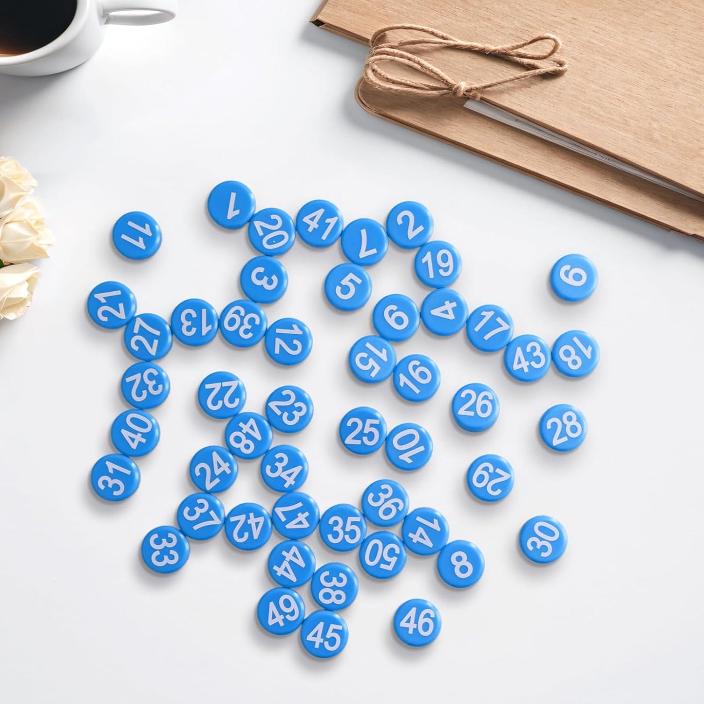 1-50 Magnetic Numbers, 0.8" Multi-Use Numbered Magnets Round Dry Erase Board Number Magnets for Fridge Calendar Whiteboard Home Classroom Office Supplies (Green)