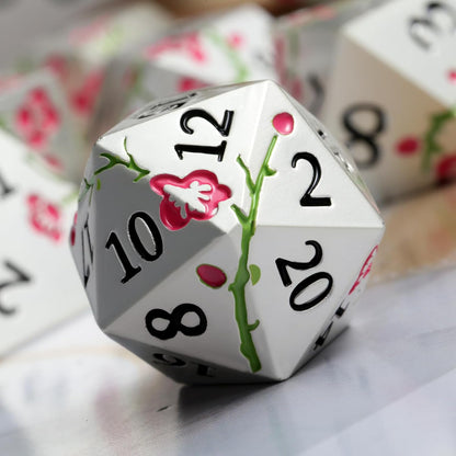 DnDnD Heavy Polyhedral Metal Dice Set with Metal Box, 7-die Shiny Blue Surface with Golden Number for RPG,Dungeons and Dragons,Pathfinder,Shadowrun,D&D,Role Palying Game and Math Teaching - Colors B