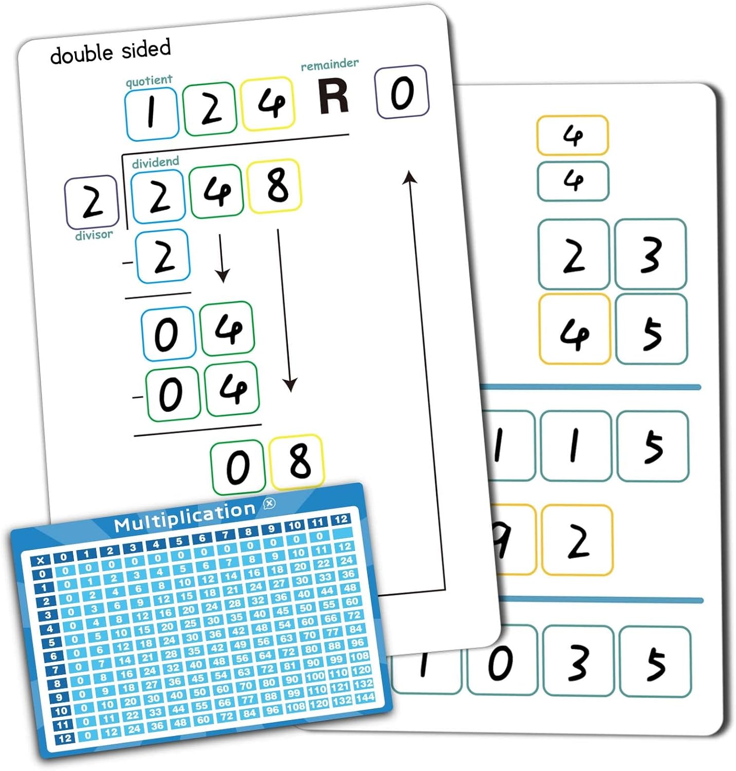 2 Pcs Dry Erase Number Line Board, Double Sided Number Line for Students, Homeschool, Teacher Supplies, Classroom, Math Game for Math Center，High Quality Durable 12 x 4 Inch 0-10, 0-20