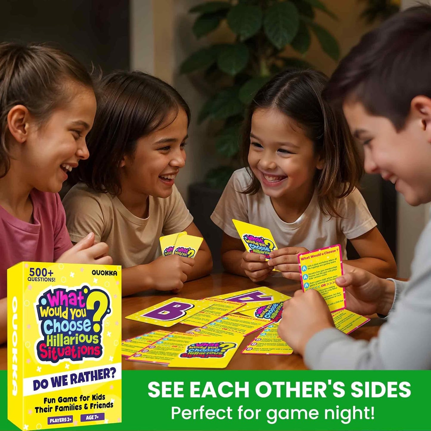 QUOKKA Board Games for Kids 8-12 – Family Games for Kids and Adults – What Would You Choose – 500+ Questions – Original Edition – Fun Card Game for Family Night