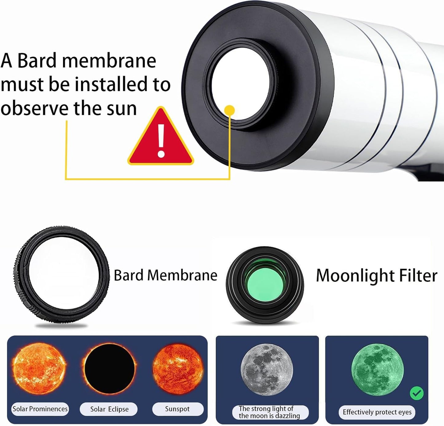 Telescope for Adults & Kids，70mm Aperture 400mm Astronomical Refractor Telescopes for Kids Beginners，with Adjustable Height Tripod，Moon Mirror, Bard Membrane，Phone Adapter, Carrying Bag