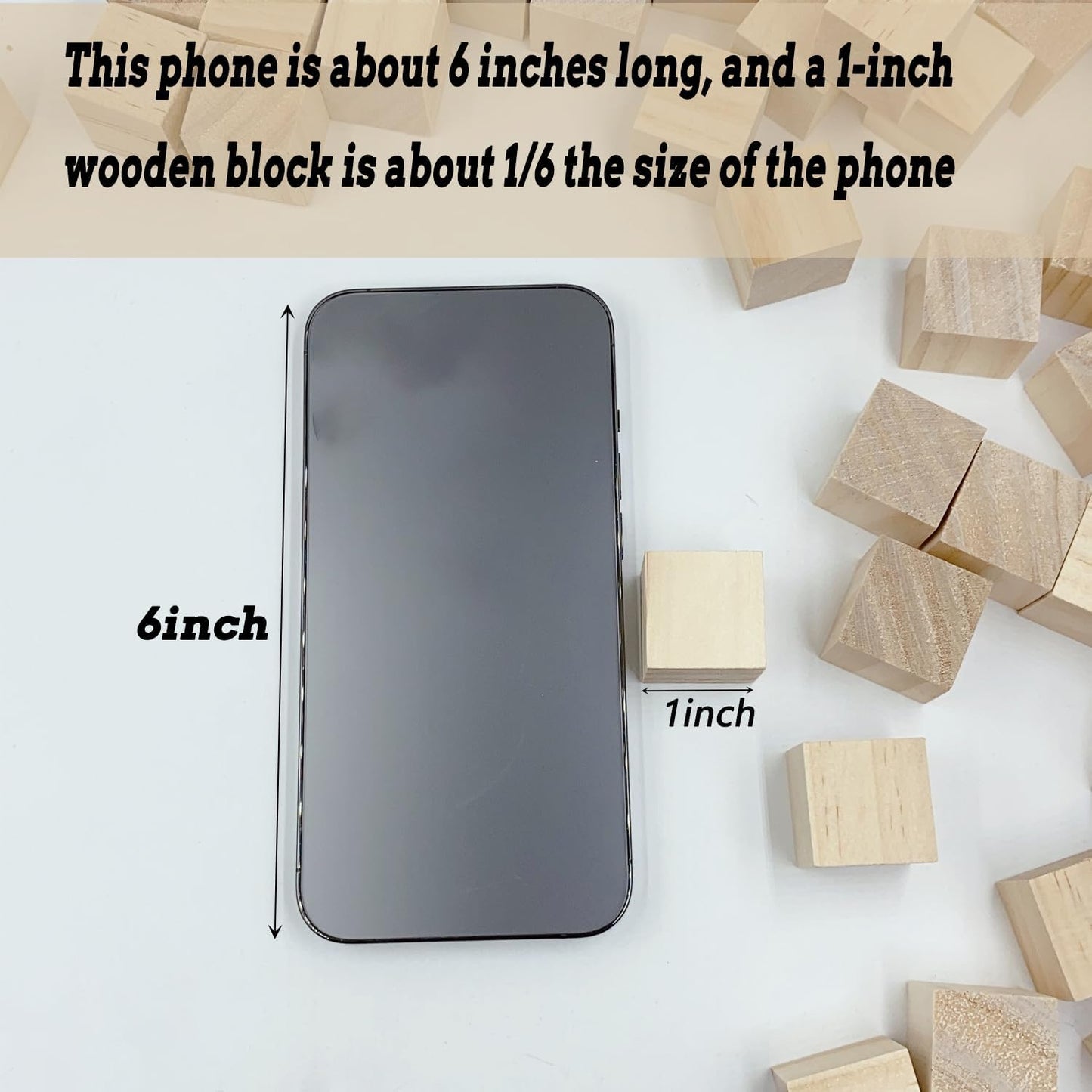 Wood Blocks for Crafts, Unfinished Wood Cubes, 2 Inch Natural Wooden Blocks, Pack of 8 Wood Square Blocks, Wooden Cubes for Arts and Crafts and DIY Projects
