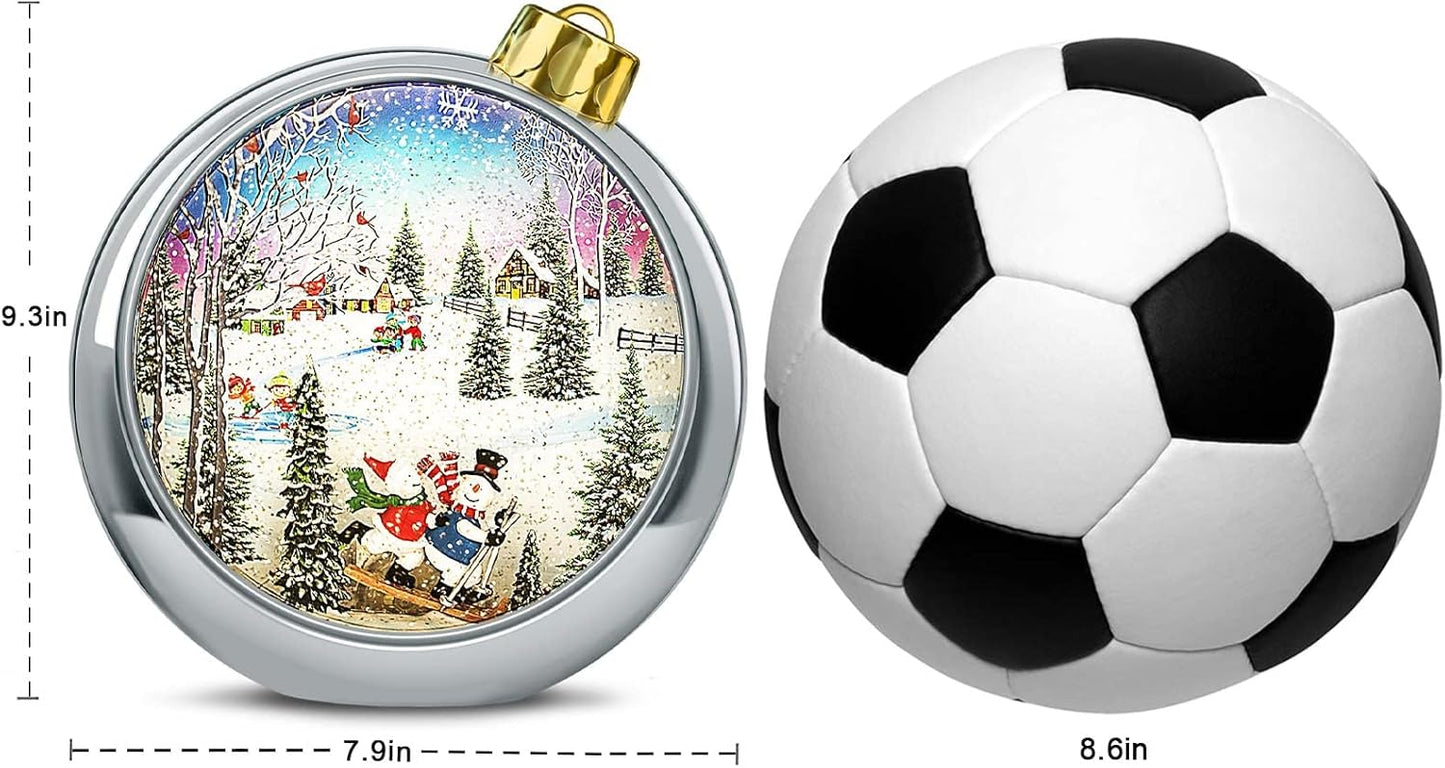 Large Christmas Santa Snow Globe Light up Lantern with 8 Songs, 8.7" Red Big Christmas Snow Globes for Kids Adults, 6H Timer & Dual Power, Snowglobes Christmas Decorations Indoor, Gifts for Women Men