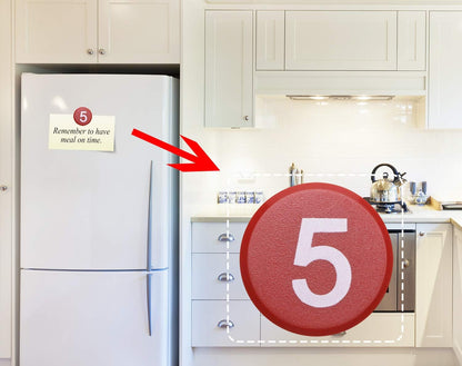 Tupalizy Round 0-9 Number Refrigerator Magnets Fridge Whiteboard Magnetic Pins Stickers Kitchen Home Office School Crafts, 10PCS (White)