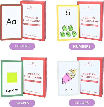 Number Flashcards | 54 Preschool & Kindergarten Counting Cards | Numbers & Math Symbols | Brainstrong Premium Flash Cards