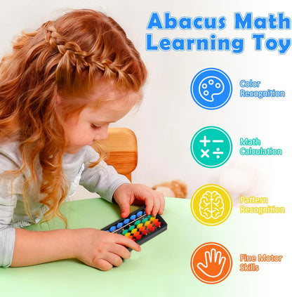 DOITOOL 2pcs Abacus for Kids Math, Mini Abacus 7 Column Soroban, Toddler Math Educational Toy for Preschool Early Development and Mental Arithmetic Training, 4.65x2.36 inches, Plastic