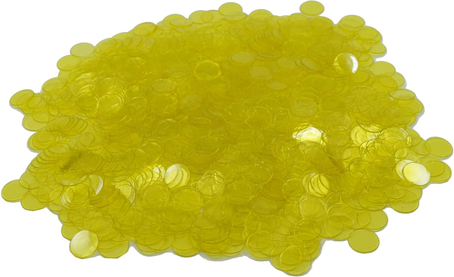 Regal Bingo Plastic Bingo Chips 1000 Pcs - Clear Transparent Counters Game Chips Set for Board Game - Fun Family Bingo Night - 3/4 Inch Yellow Color