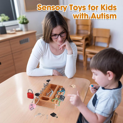 Sensory Bin Tools Montessori Screwdriver Board Set Lock and Key Toys Fine Motor Skills STEM Kits Quiet Toys Autism Classroom Must Haves