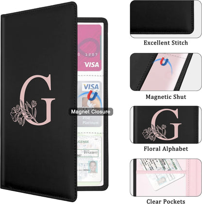 Letter Car Registration and Insurance Holder, with Magnetic Closure for License, Cards and Documents,Vehicle Glove Box Car Organizer, Interior Car Accessories for Women Men (I)