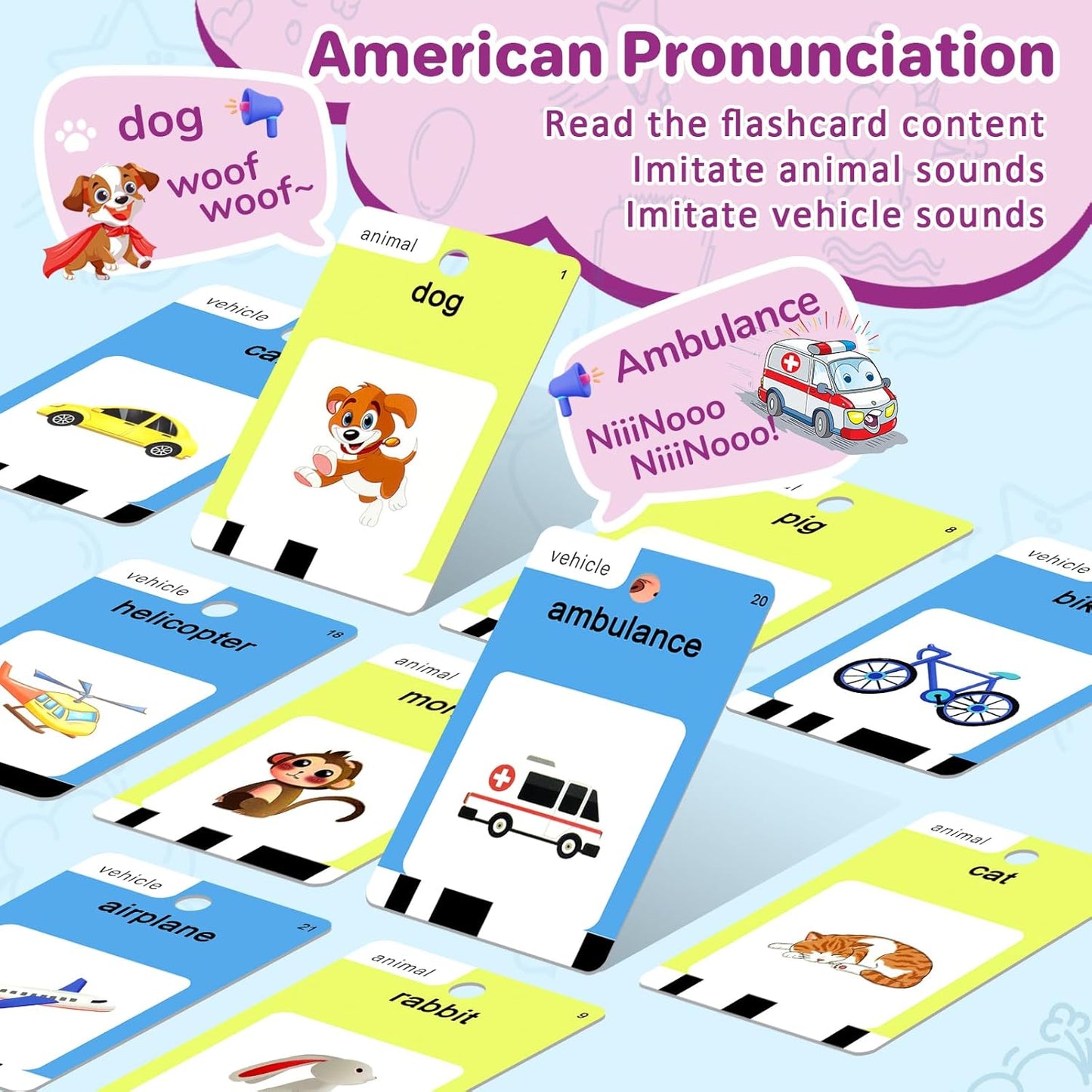 Talking Flash Cards for Toddlers 1 2 3 4 5 6 Year Olds, 420 Sight Words, Montessori Toys to Learning, Pocket Speech Therapy Toys for Toddlers, Sensory Preschool Educational Birthday
