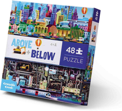 Crocodile Creek Above + Below 48-Piece Jigsaw Floor Puzzle - Fun Floor Puzzles for Kids Ages 4-8, Jumbo Unicorn