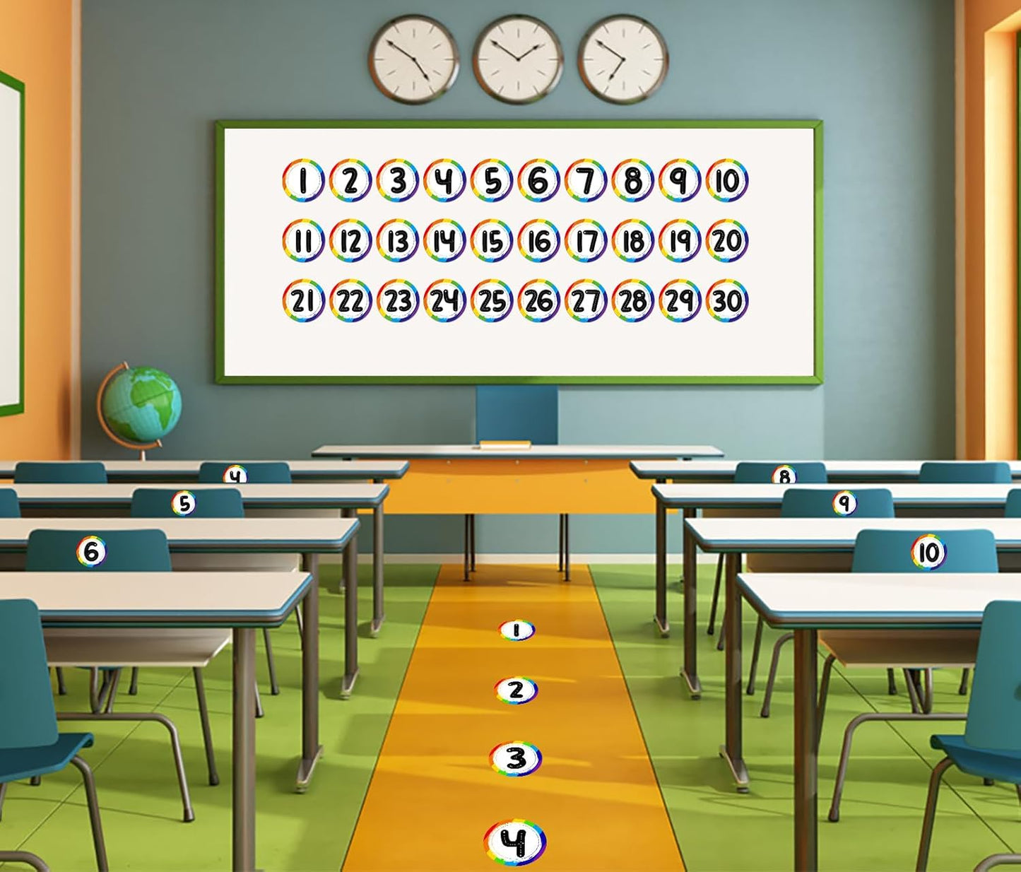 WhatSign Line up Spots for Classroom Floor - 36Pcs Floor Numbers for Classroom Lining up Number Stickers for Back to School Kindergarten Preschool Elementary Supplies