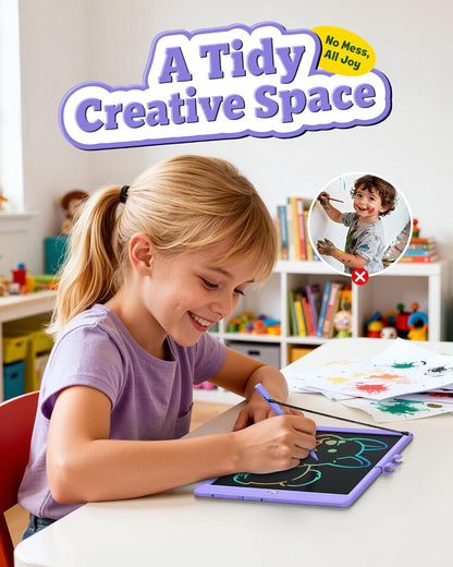 Bravokids Toys for 3-6 Years Old Girls Boys, LCD Writing Tablet 10 Inch Doodle Board, Electronic Drawing Pads, Educational Birthday Gift for 3 4 5 6 7 8 Years Old Kids Toddler (Blue)