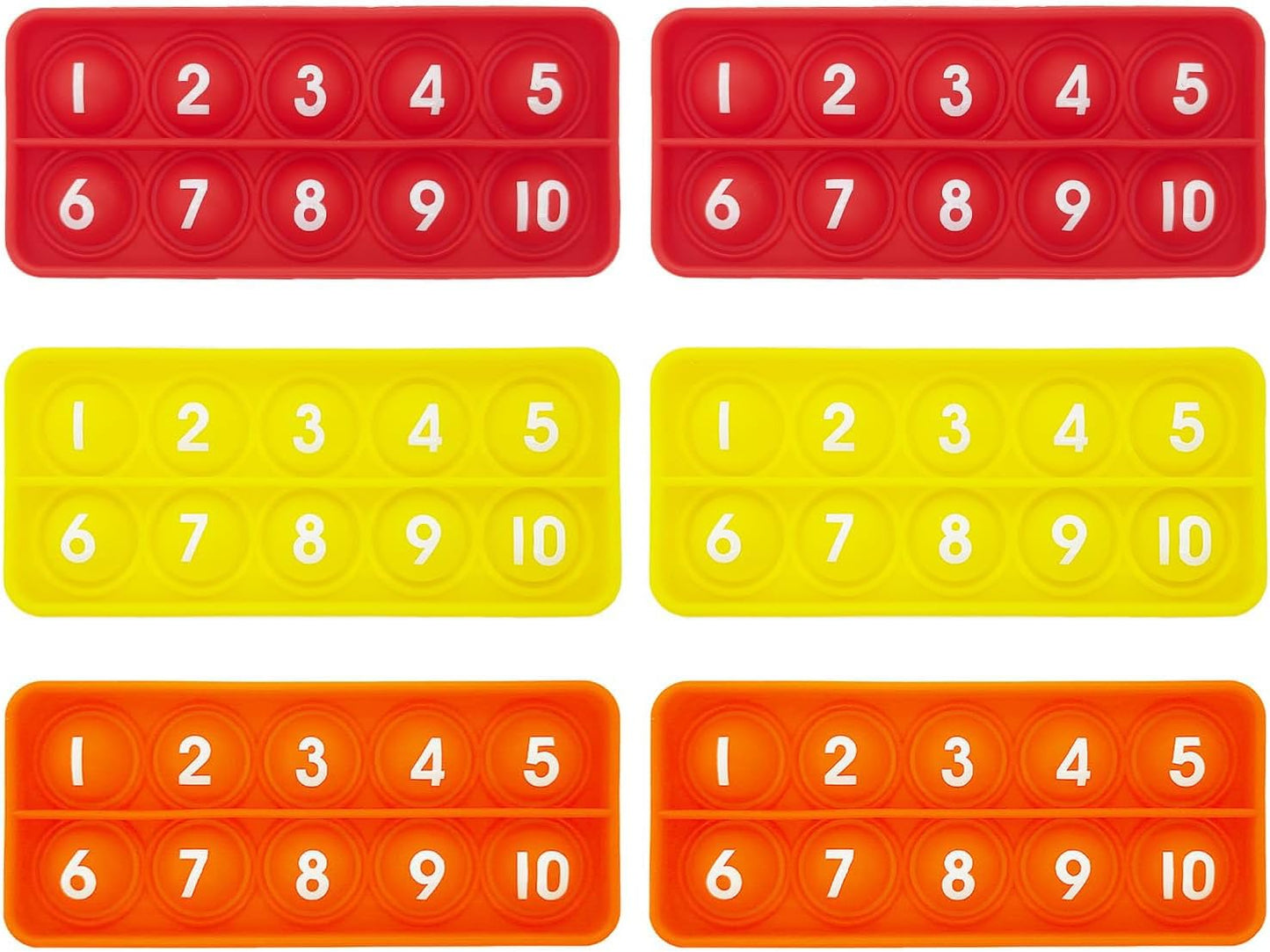 1-20 Ten Frame Pop Board, 6PACK Fidgets for Classroom, Quiet Sensory Toys Bubble Poppers, Pop for Counting Math, Focus Tools for Kids, Montessori Educational Toy Gift for Kindergarten
