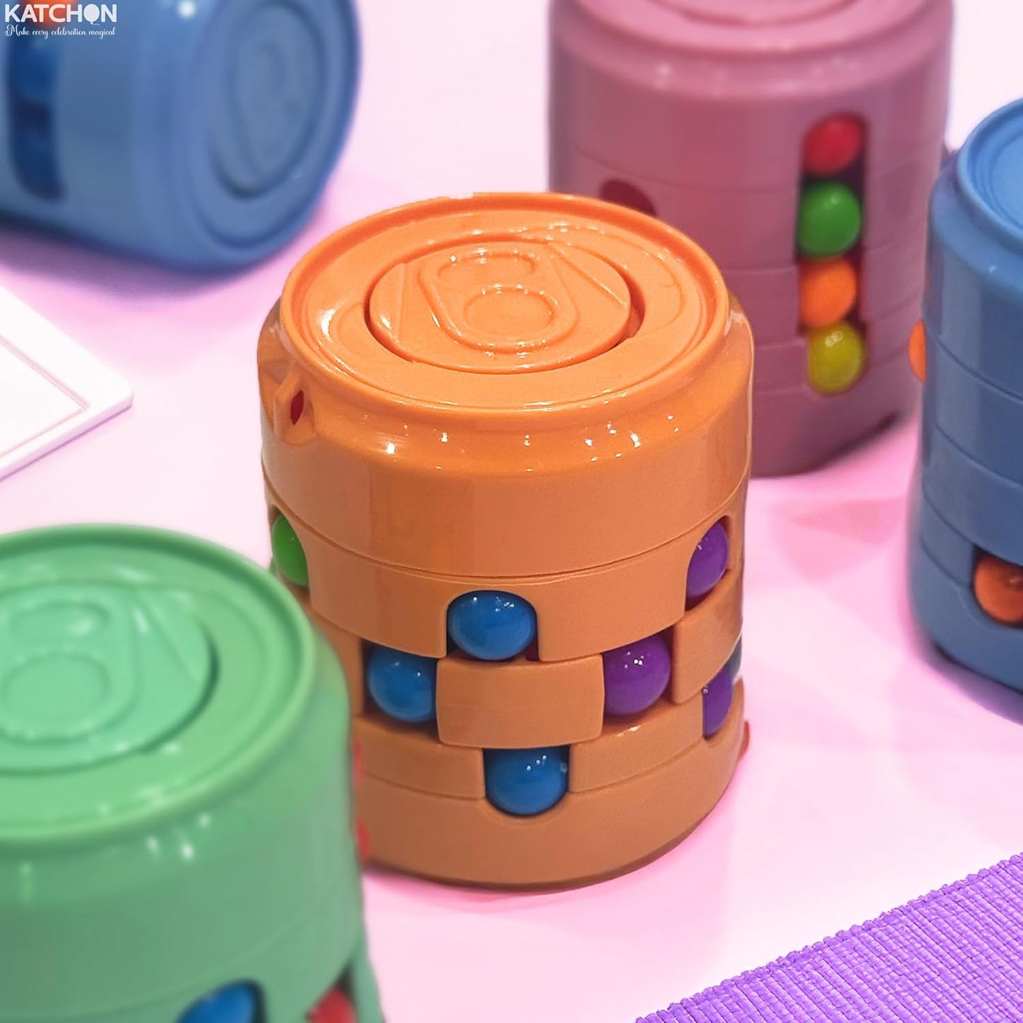 KatchOn, Rotating Fidget Toys – Pack of 12 | Magic Bean Brain Teaser Puzzle Cube, Pinata Stuffers for Kids | Fidget Spinners Party Favors for Kids, Adults | Classroom Prizes Goodie Bag Stuffers