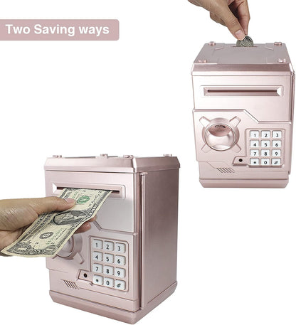 HUSAN Piggy Banks Money Banks for Kids, Electronic Password Code Money Banks ATM Banks Box Coin Bank for Children Boys and Girls (Grey Bue)