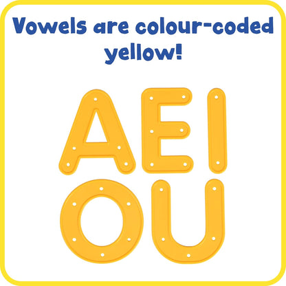 READY 2 LEARN Lacing Alphabet - Uppercase - 26 Letters - 8 Laces - Threading Toy for 3, 4, 5, 6 Year Olds - Fine Motor Skills, Letter Recognition and Early Spelling