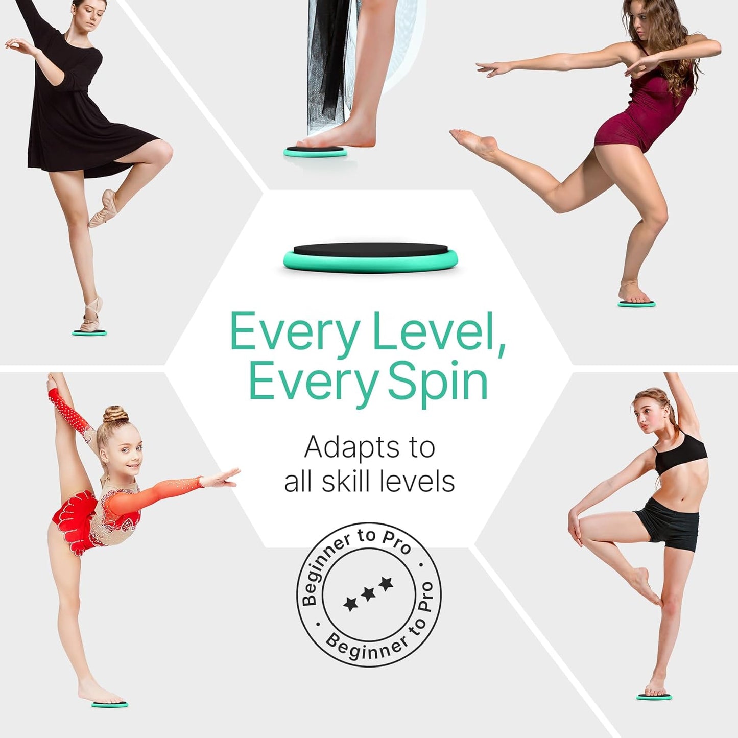 Premium Turning Boards for Dancers – Improve Spins, Technique & Balance, Ideal Turn Board for Ballet, Dancing & Figure Ice Skating, Portable Spin Disc for Dance & Spinner Disk Training Equipment