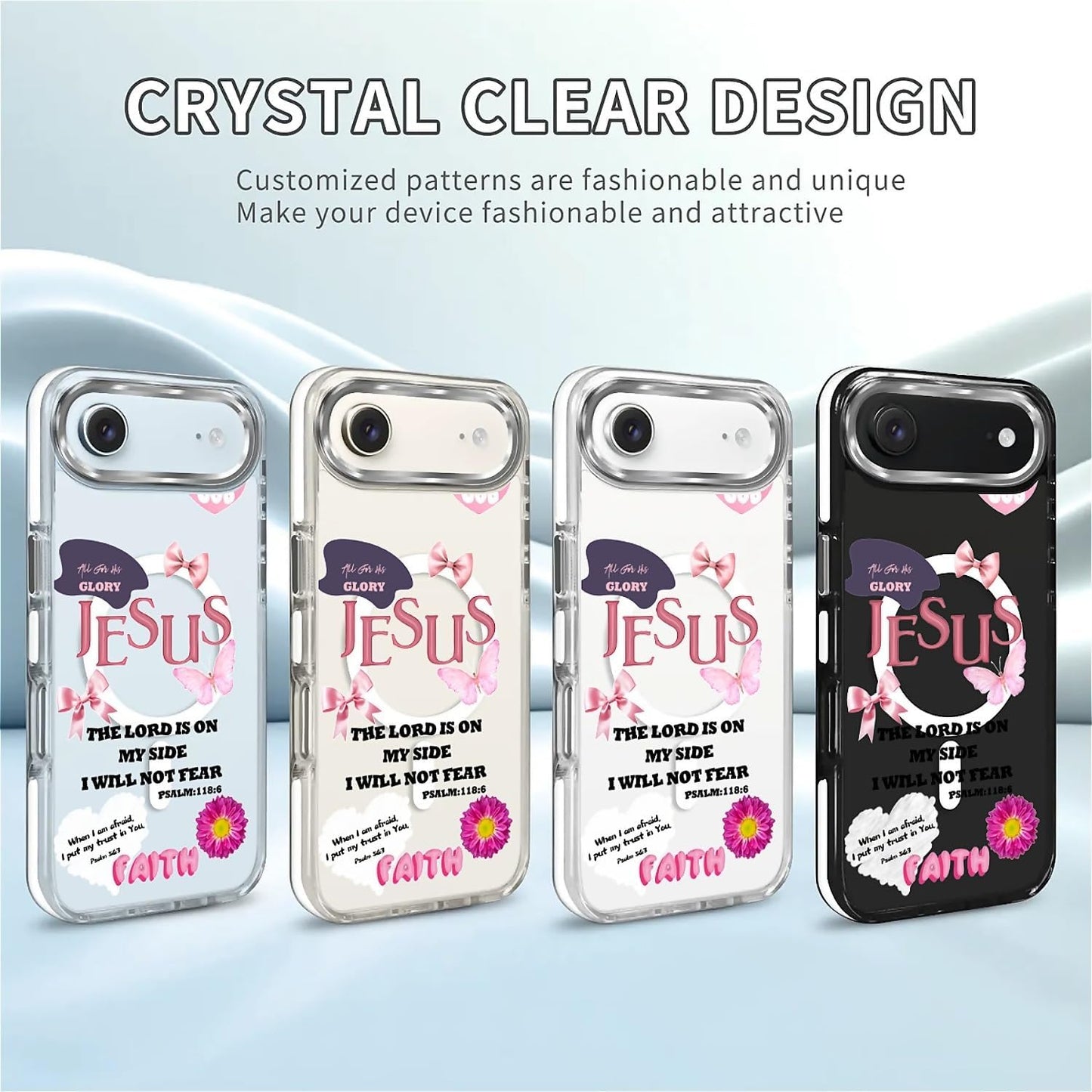 for iPhone 17 Pro Max Case [Compatible with Magsafe],Girls Women Clear Magnetic Case Silicone Shockproof Protective Cover with Pattern Colorful Motivational Letters