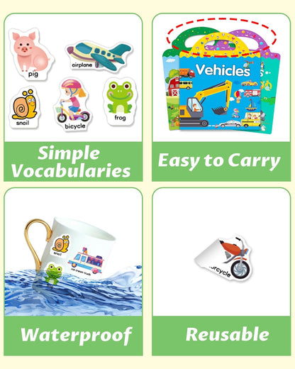 Walenced Reusable Sticker Book for Toddlers, Stickers for Kids, Toddler Sticker Book, Toddler Craft Activities, Toddler Travel Toys Ages 3 and Up Boy Girl Birthday Gifts