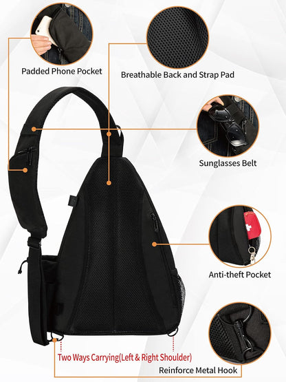 MOYAQI Disc Golf Bag with Retriever Holder and Storage Pockets, Disc Golf Backpack with 8-10 Disc Capacity, Padded Adjustable Strap and Back Panel, Lightweight and Durable