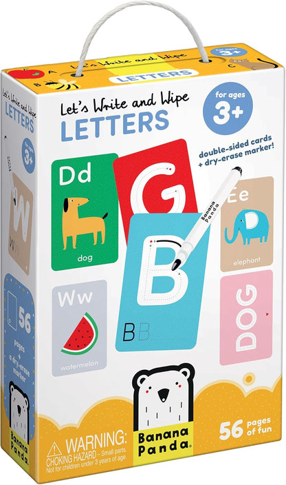 Let’s Write and Wipe Preschool Learning Activities - Letters - 56 Pages of Creative Tasks on Dry-Erase Cards with Marker Promote Early Learning Basics, ABCs and Motor Skills, for kids ages 3-5 years
